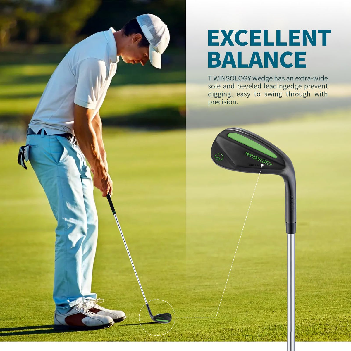 T WINSOLOGY micro-milled clubface boosts spin and control