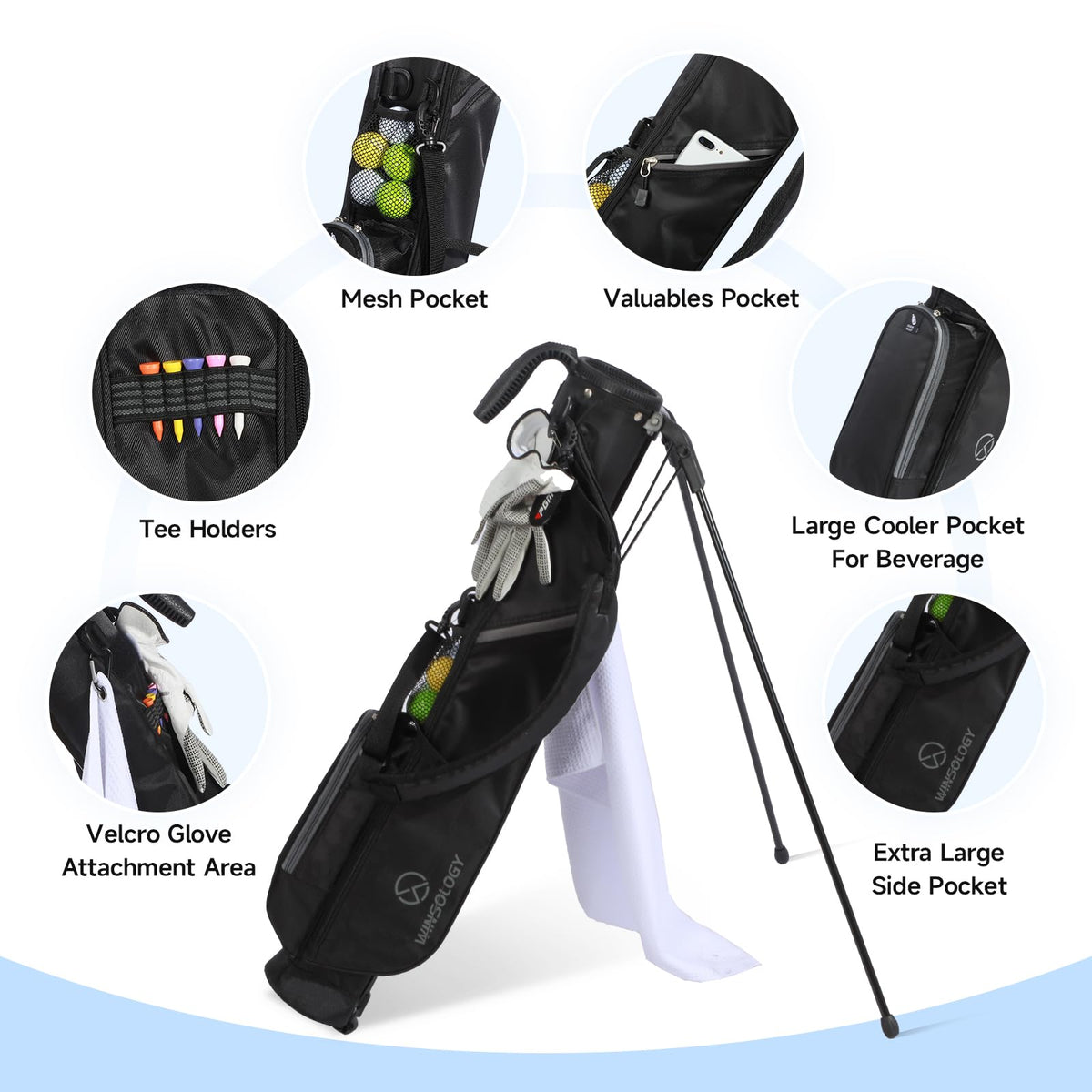 T WINSOLOGY bag offers pockets for organization and quick access