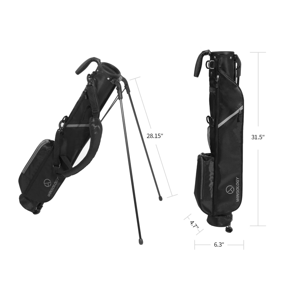 T WINSOLOGY golf bag with stand and handle for easy carrying