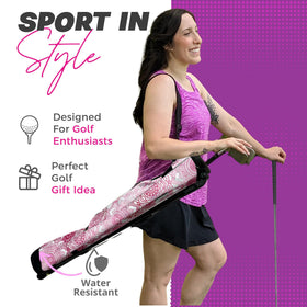 Taboo Fashions lightweight Sunday golf bag with stand for effortless transport