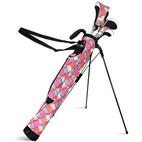 Taboo Fashions Sunday bag posh pink stand, quick on-course setup for busy rounds.