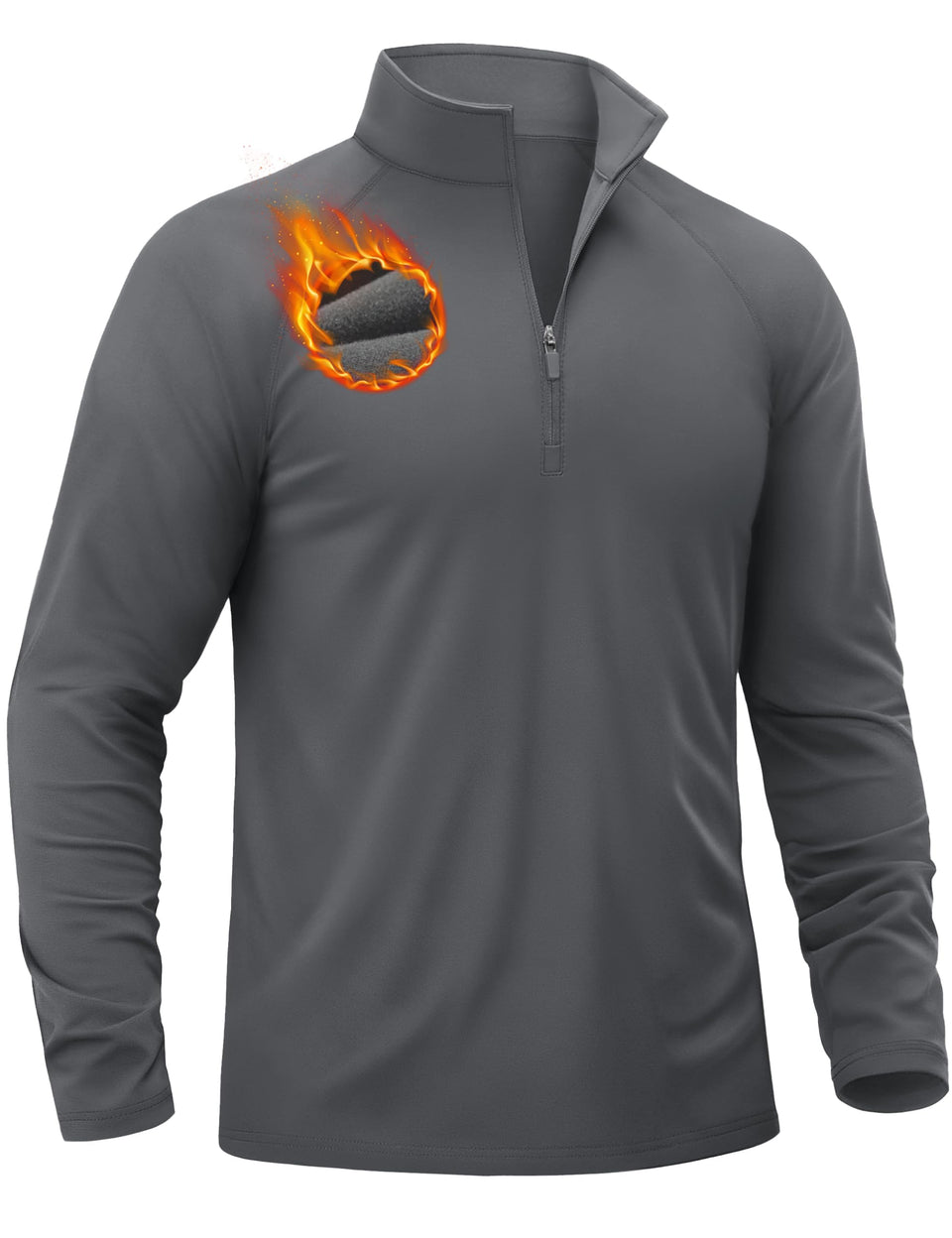 TACVASEN men's pullover quarter-zip fleece in dark gray for golf warmth and moisture management