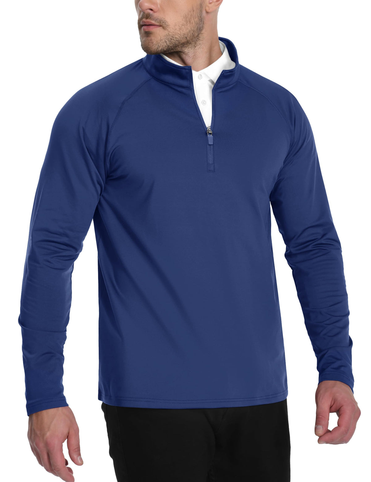 TACVASEN pullover raglan sleeves with stand-up collar for full range of motion