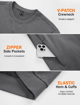 TACVASEN Men's fleece pullover styled as fall and winter layering idea.