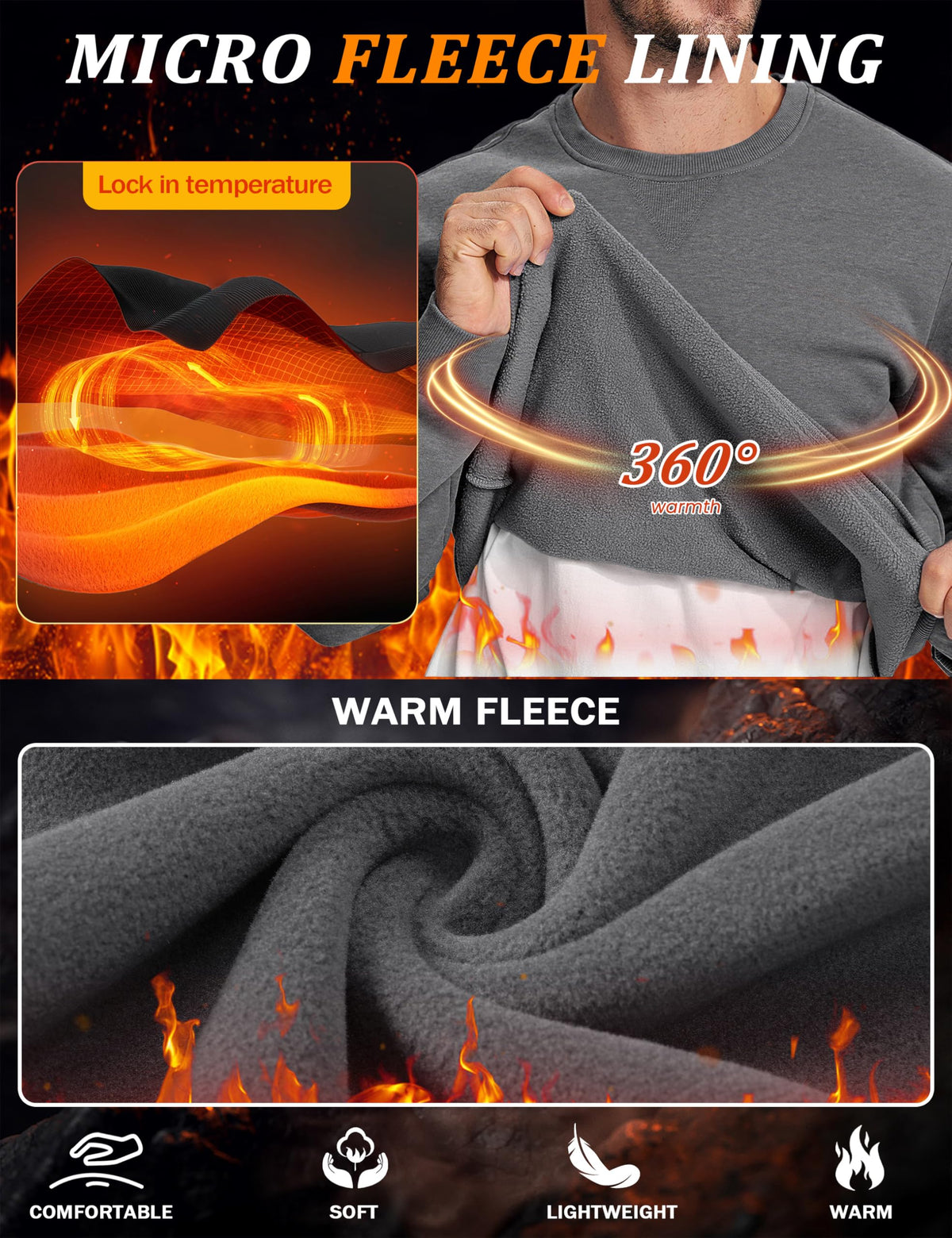 TACVASEN fleece-lined sweater delivers soft warmth for chilly days.