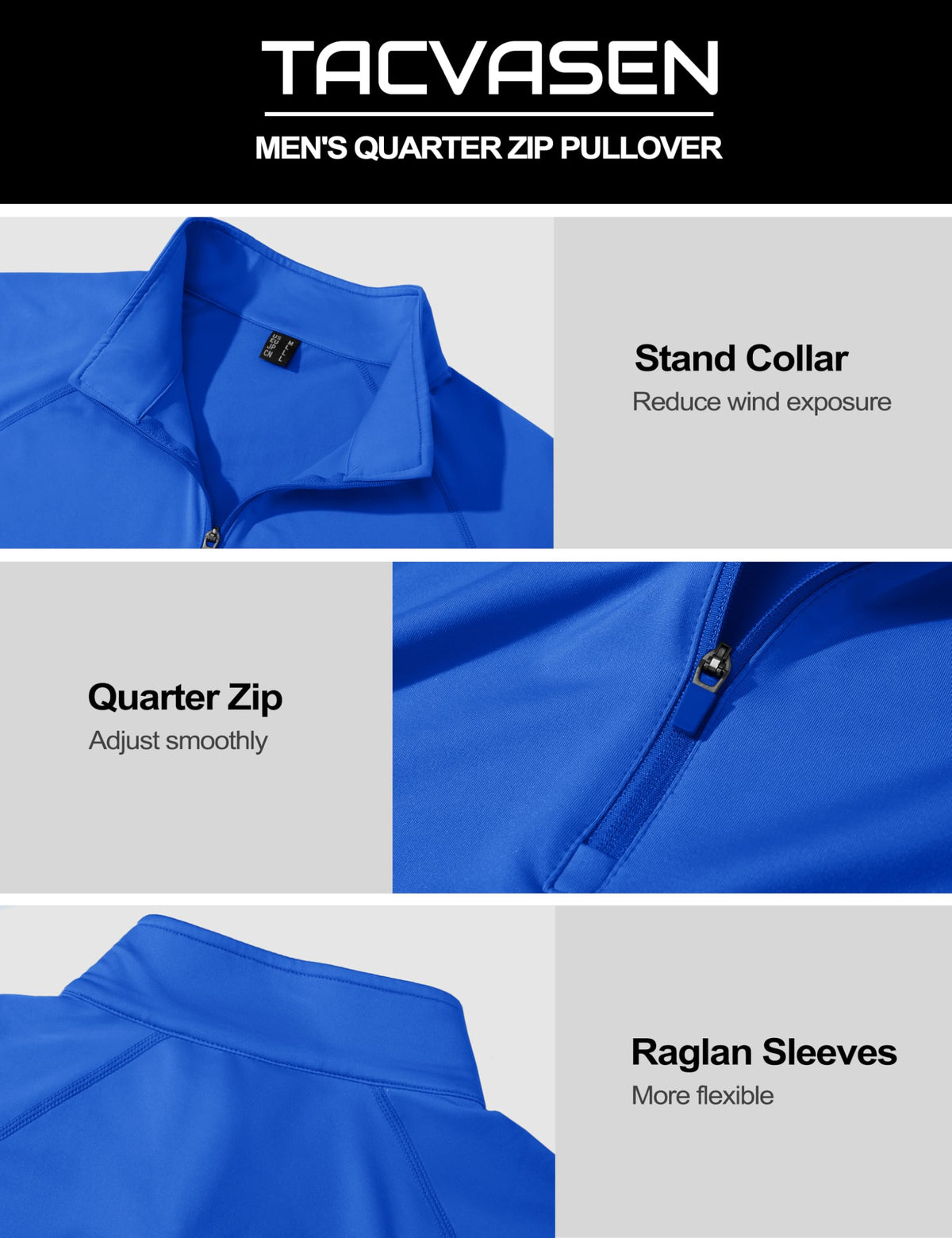 TACVASEN back view in blue showing versatile athletic styling