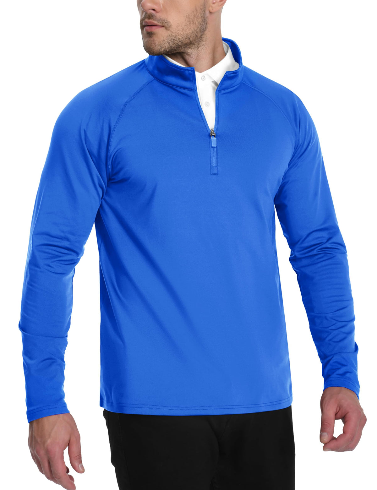 TACVASEN blue raglan sleeves enabling full range of motion
