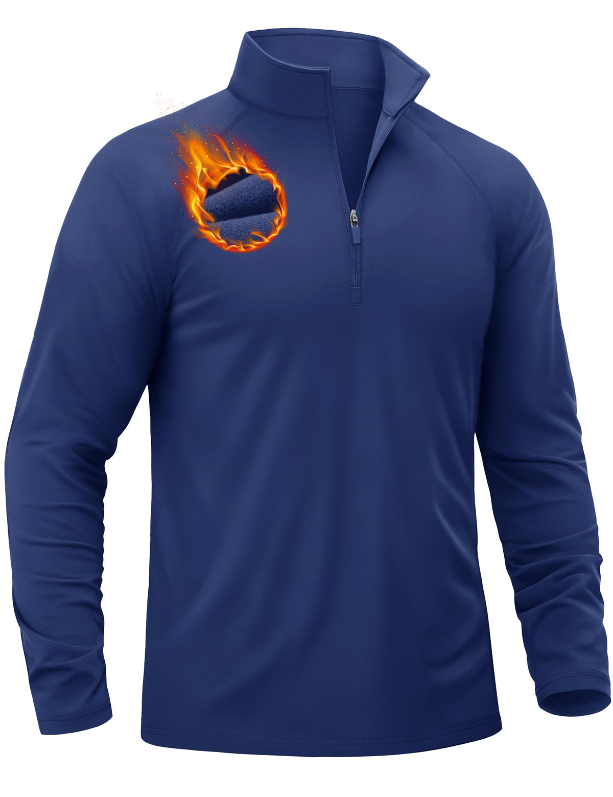 TACVASEN navy quarter zip sweater front view, lightweight warmth for cool golf days.