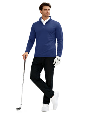 TACVASEN navy quarter zip sweater micro-fleece lining, moisture-wicking warmth.