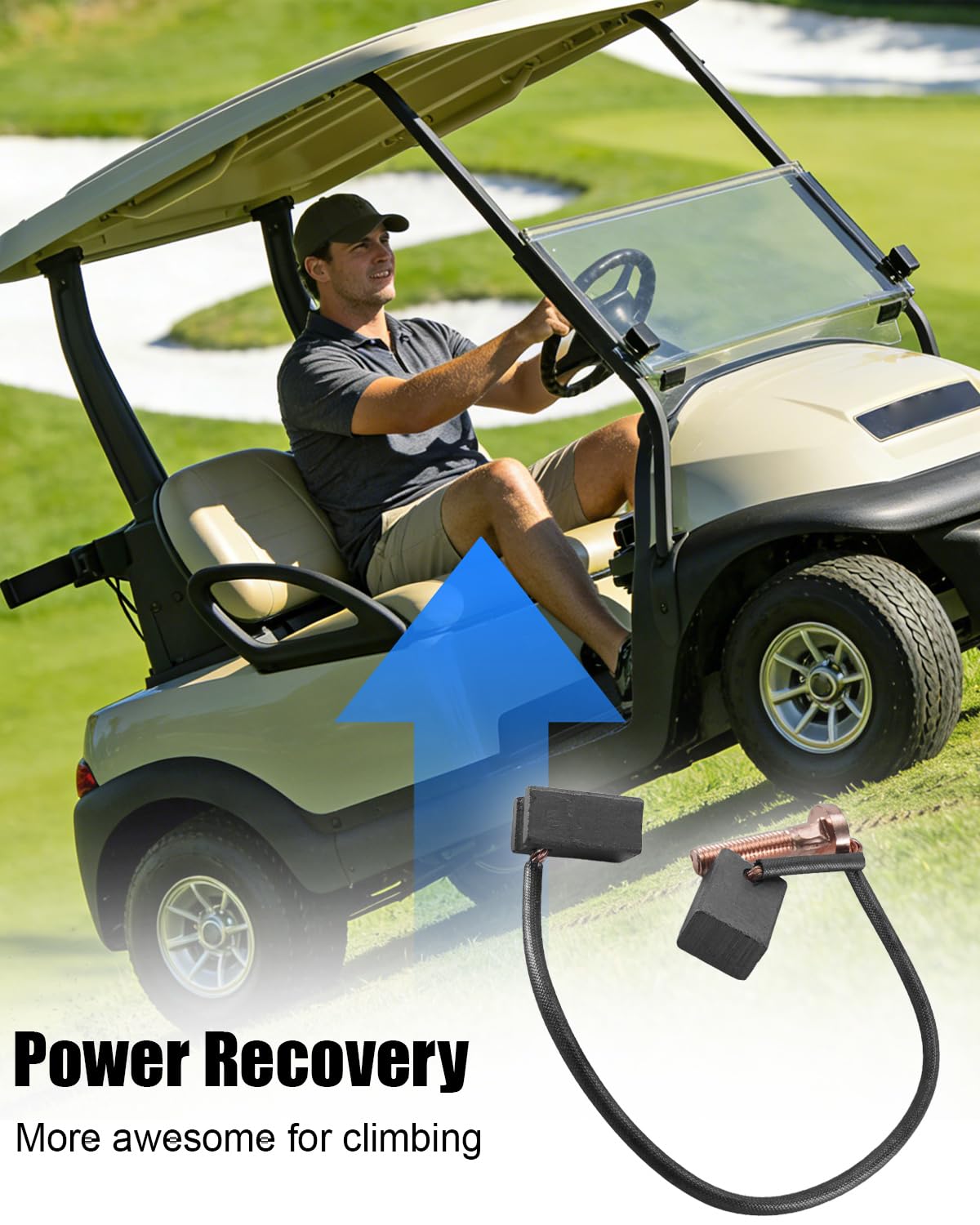 TADYAO JU2-H1801-00 replacement brush simplifies quick maintenance on golf carts.