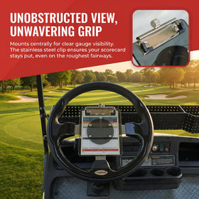 TakeLook black-tinted scorecard holder reduces glare while in use