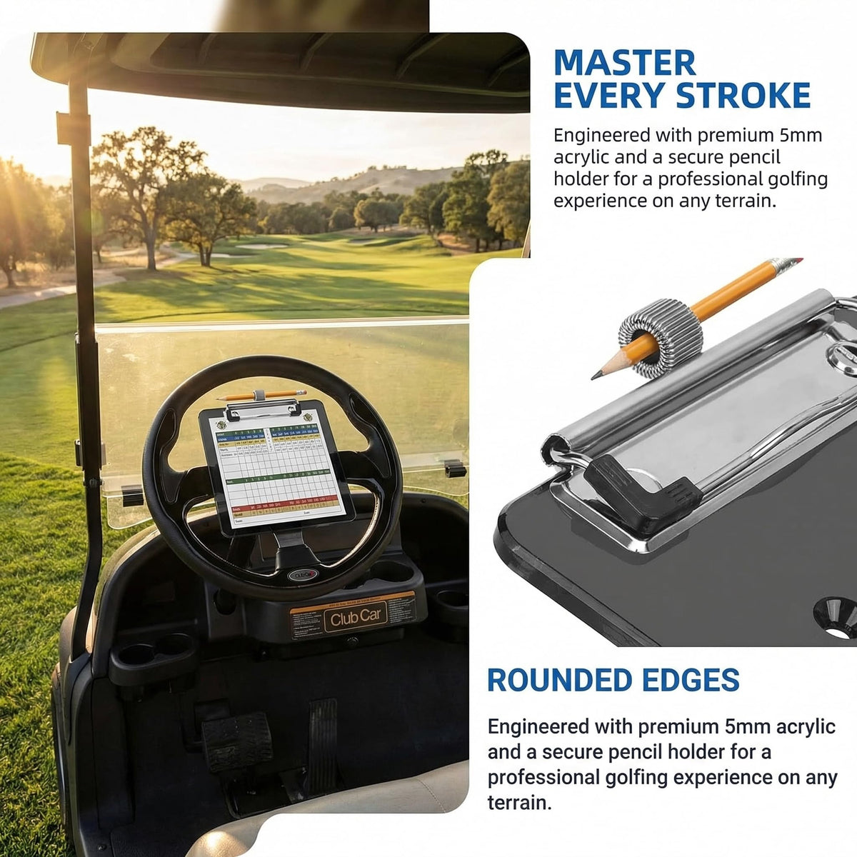 TakeLook clear 5mm acrylic scorecard holder keeps cards visible