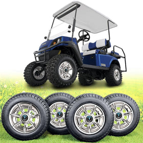 TakeLook golf cart wheel covers 10-inch with a high-gloss chrome finish for a refreshed look