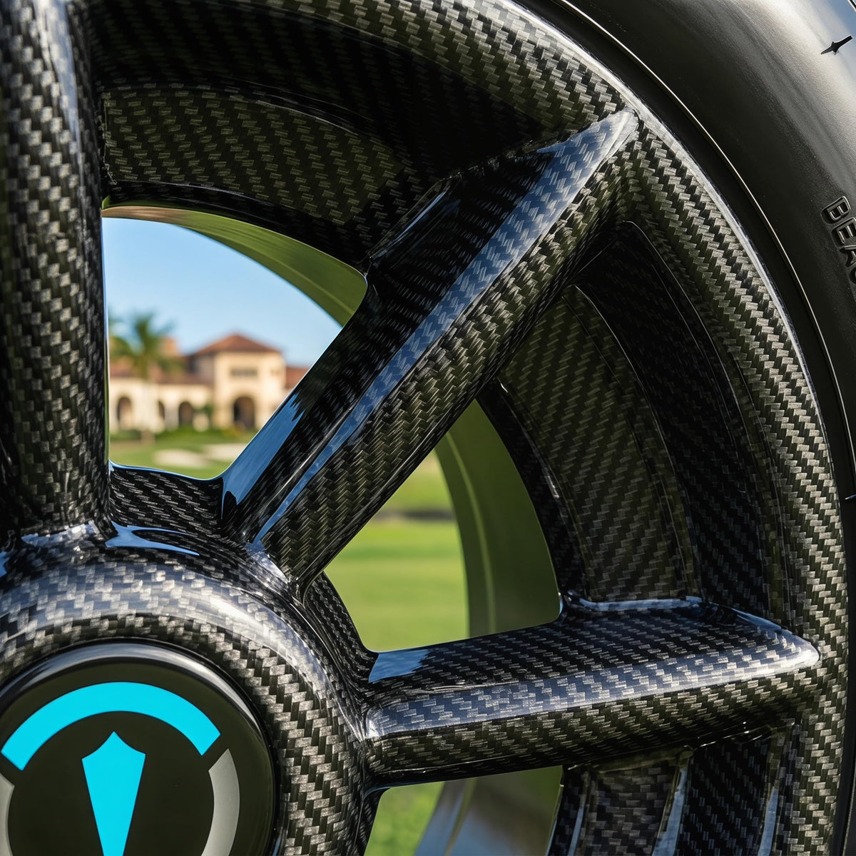 Carbon fiber water transfer film gives a sleek, modern look.