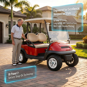 TakeLook upgrades your golf cart’s appearance with a chrome hub cap set