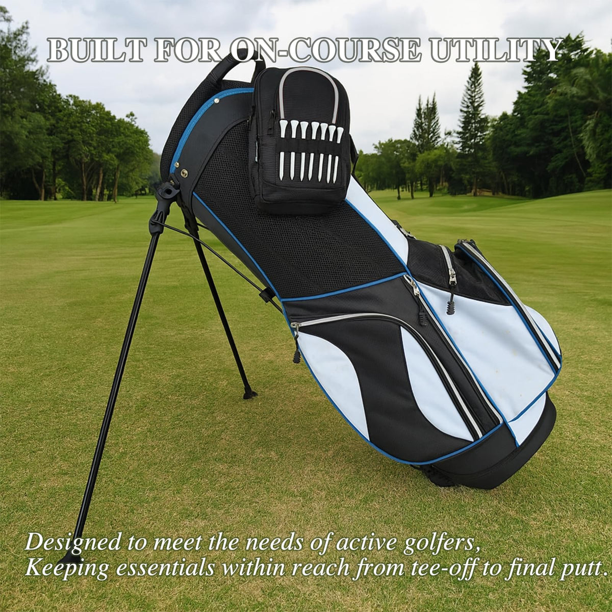 TAKUMUSU golf valuables pouch 28-balls capacity for on-the-go rounds