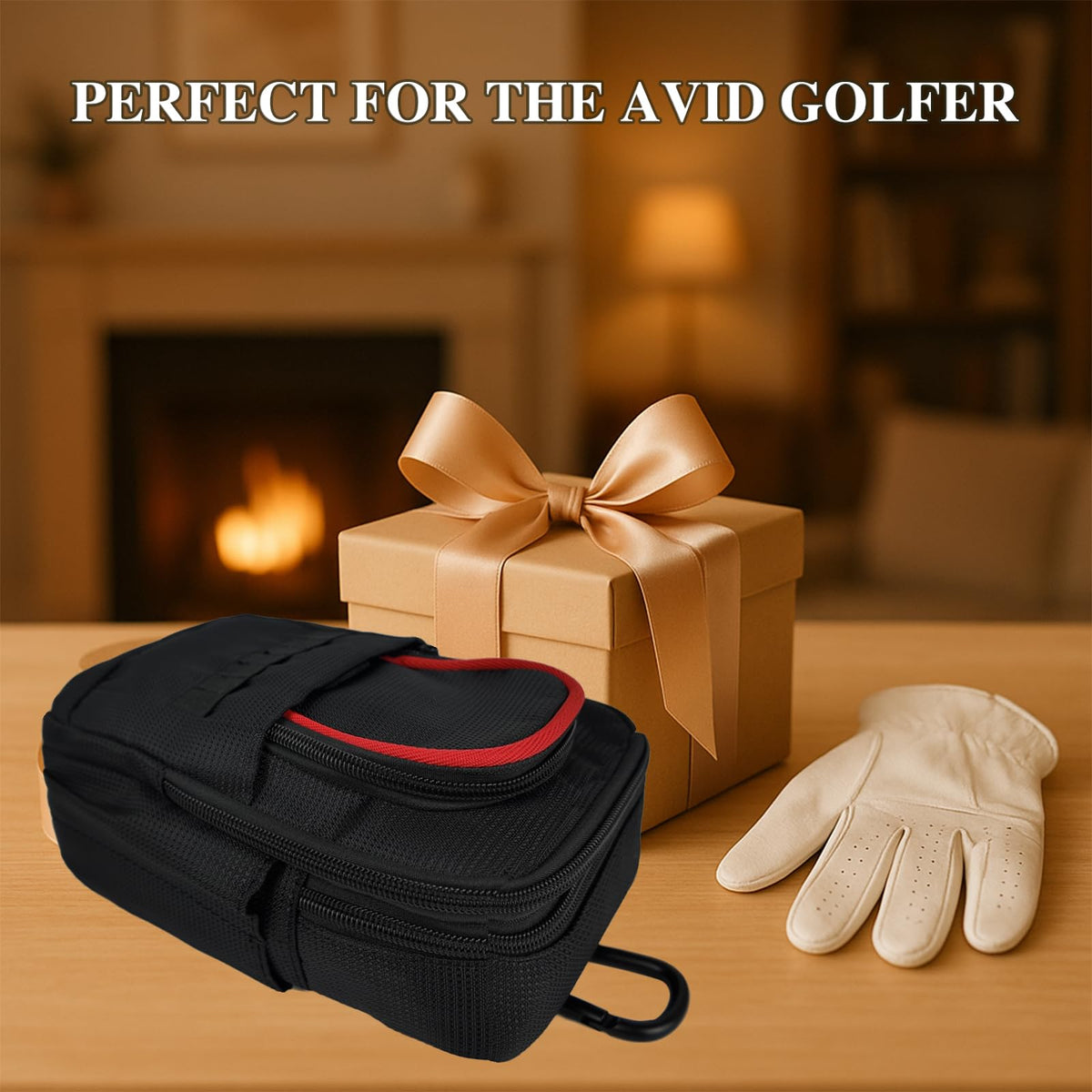 TAKUMUSU Golf Valuables Pouch in action on the course during rounds.