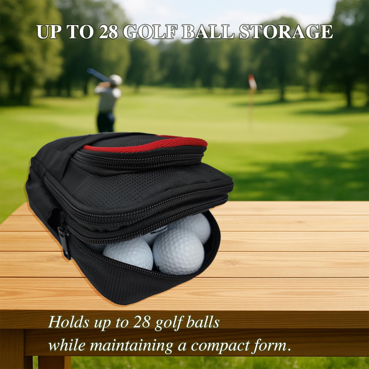 TAKUMUSU Golf Valuables Pouch includes tees pocket for fast tee retrieval.