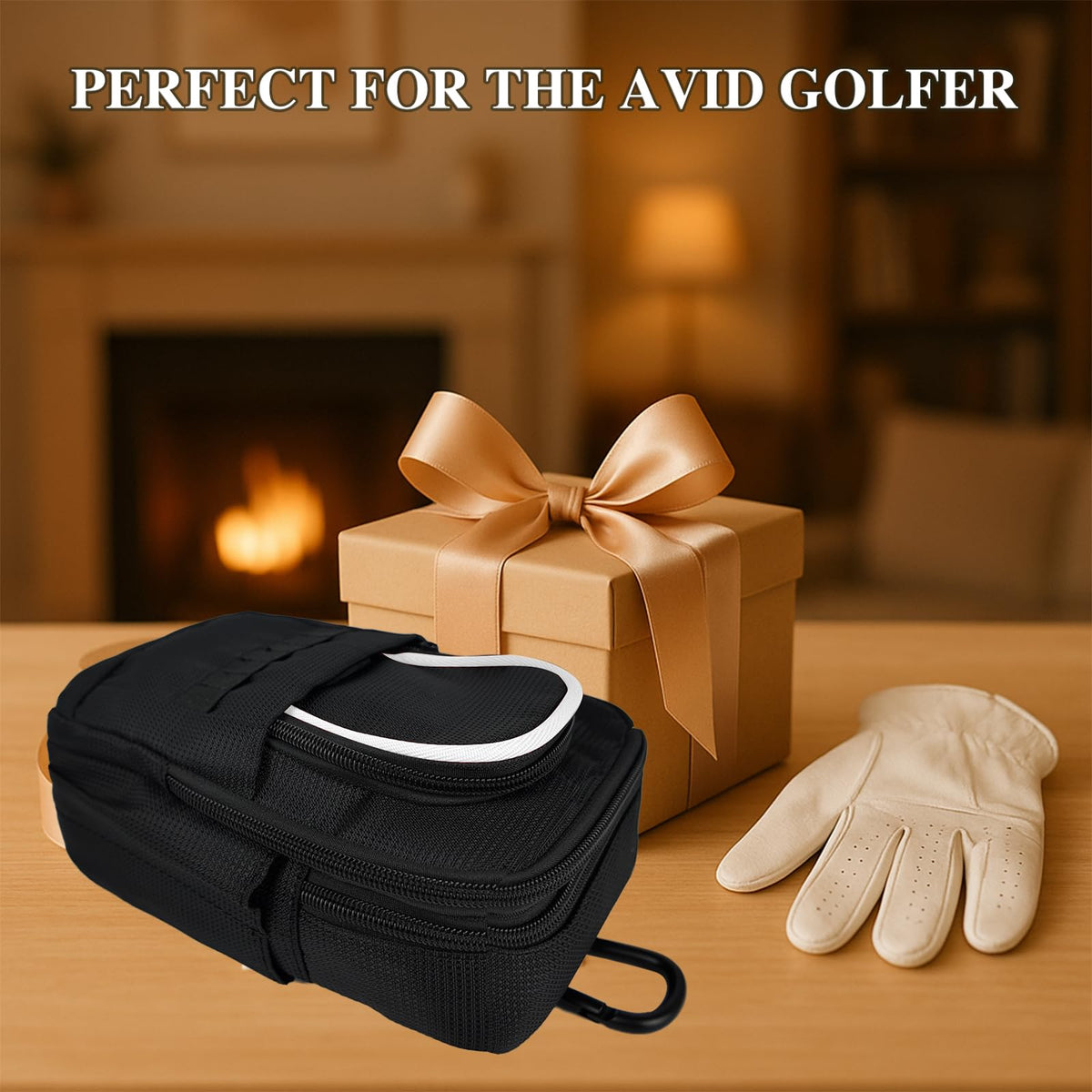TAKUMUSU golf valuables pouch three-zip design for organized play
