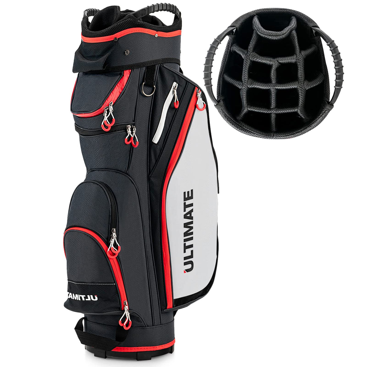 Tangkula 11-inch golf cart bag with 14-way top organizers for organized clubs