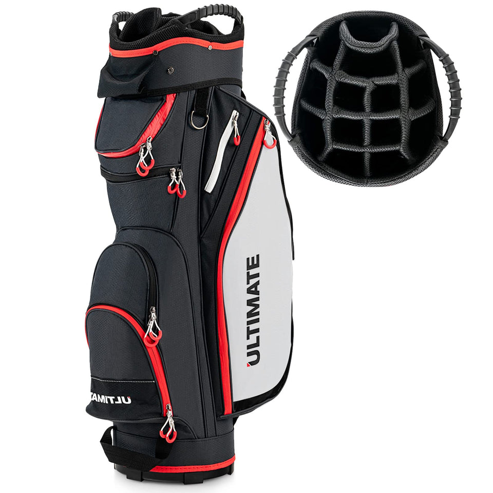 Tangkula 11-inch golf cart bag with 14-way top organizers for organized clubs