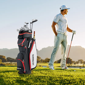 Tangkula golf cart bag showing eight pockets for gear storage