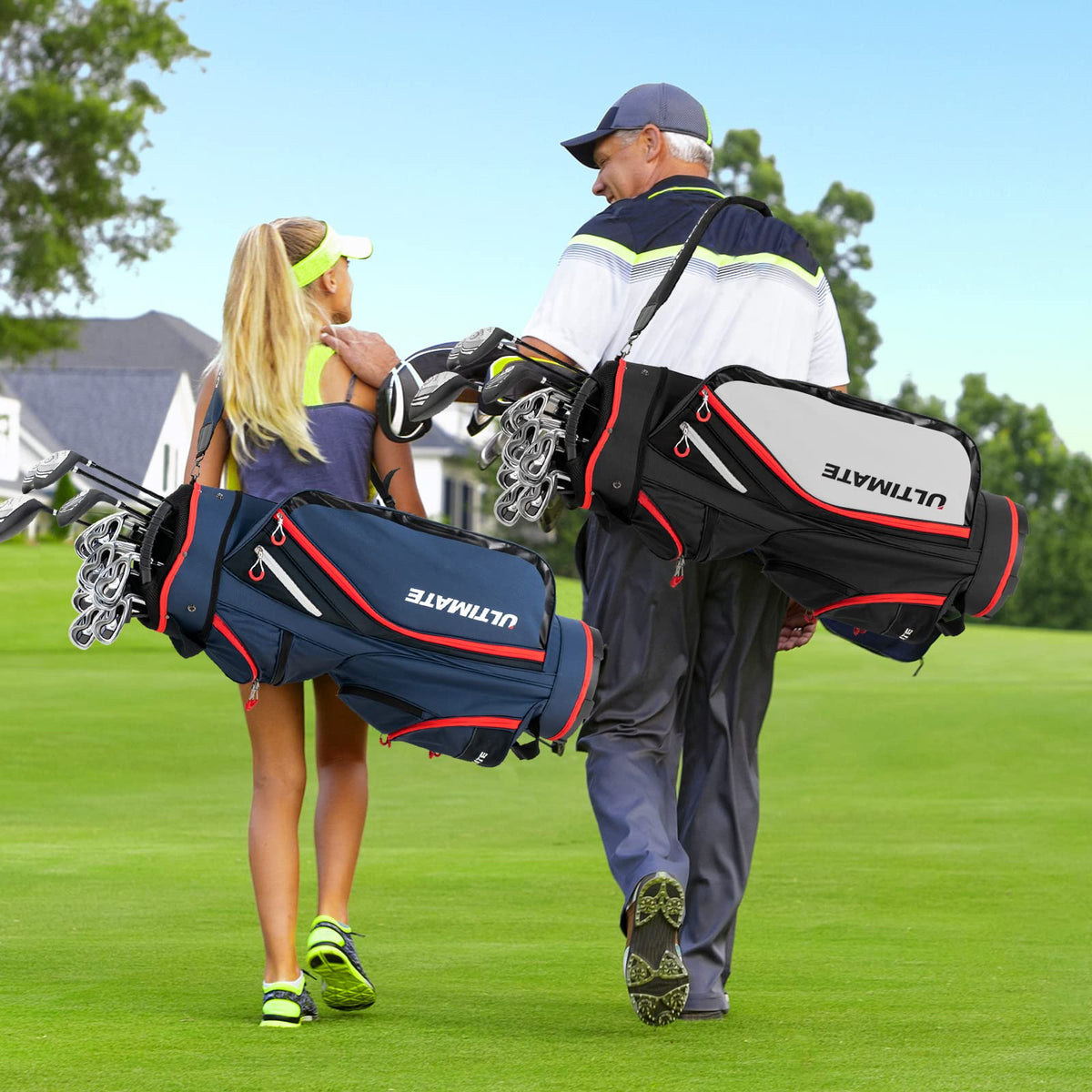 Detachable rain hood protects clubs on wet or windy days