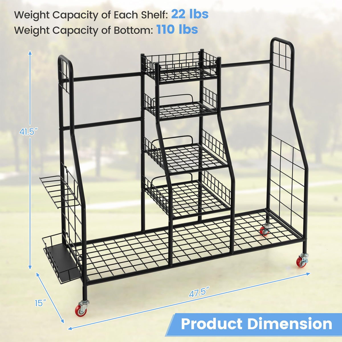 Tangkula golf bag storage rack removable club stand ready for up to six clubs