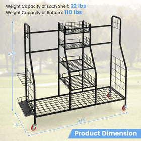 Tangkula golf bag storage rack removable club stand ready for up to six clubs