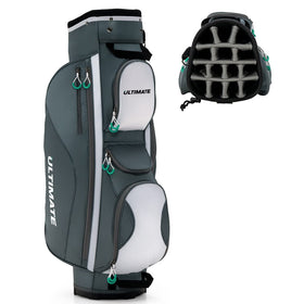 Tangkula golf cart bag with 14-way top dividers keeps clubs organized on the course.