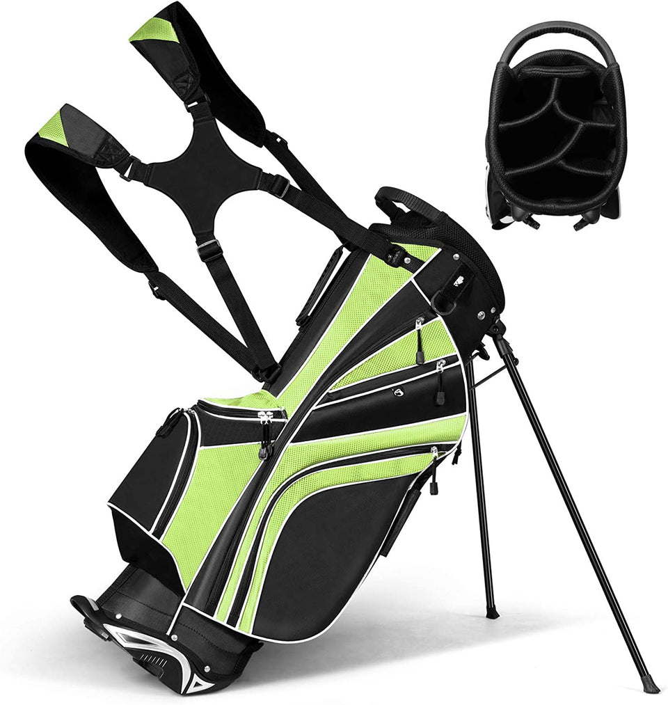 Tangkula golf stand bag with 6 way top dividers for organized club storage
