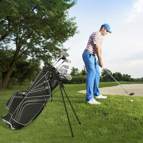 Tangkula golf stand bag offers eight pockets for accessories and essentials