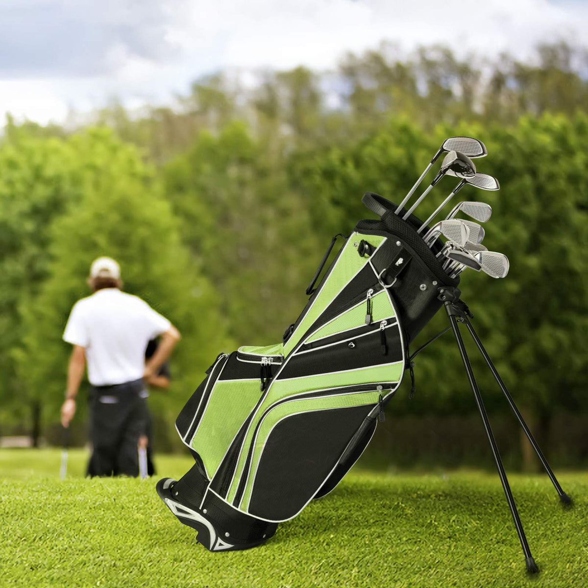 Tangkula golf bag with adjustable dual strap for comfortable carry
