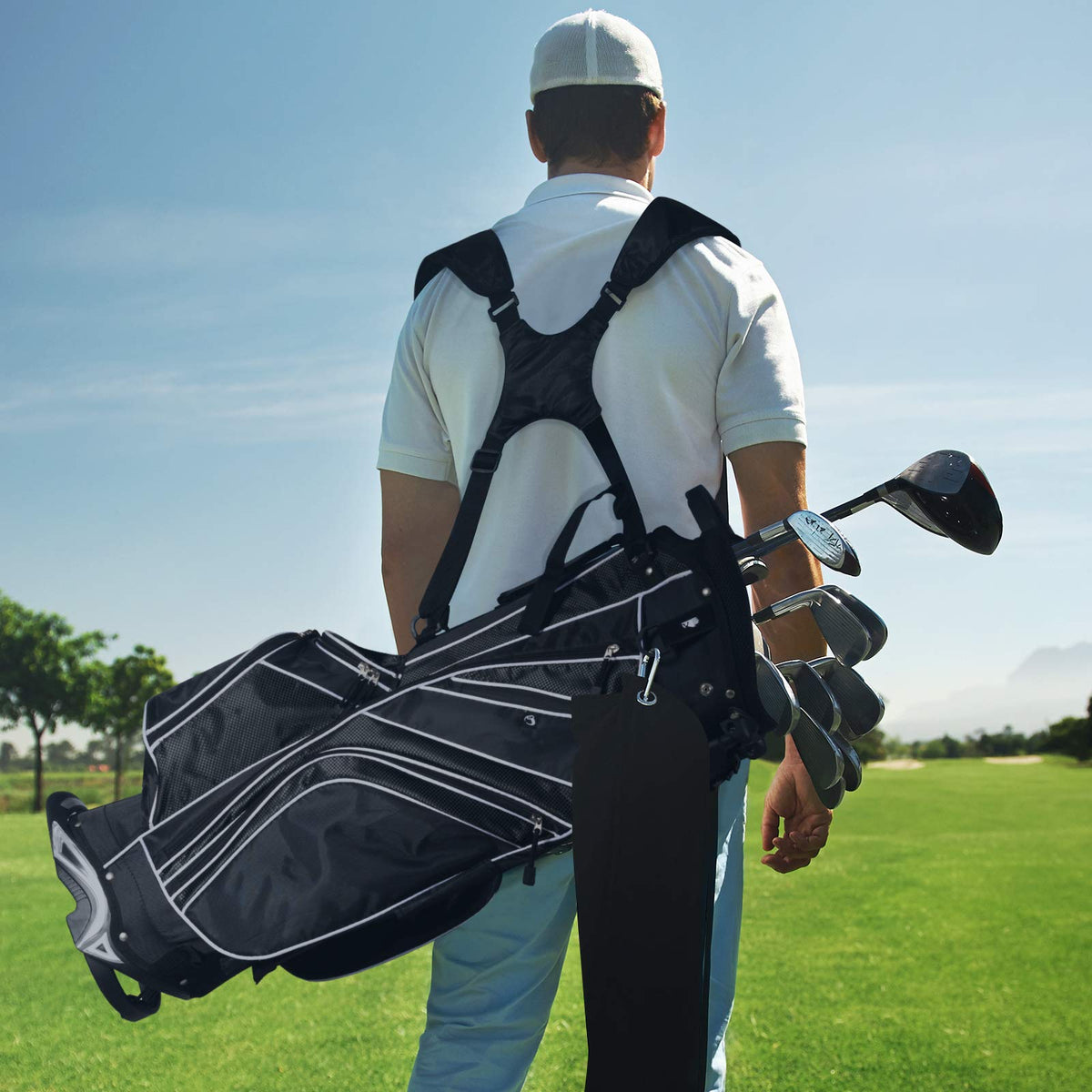 Tangkula golf stand bag features dual strap comfort for shoulder friendly carrying