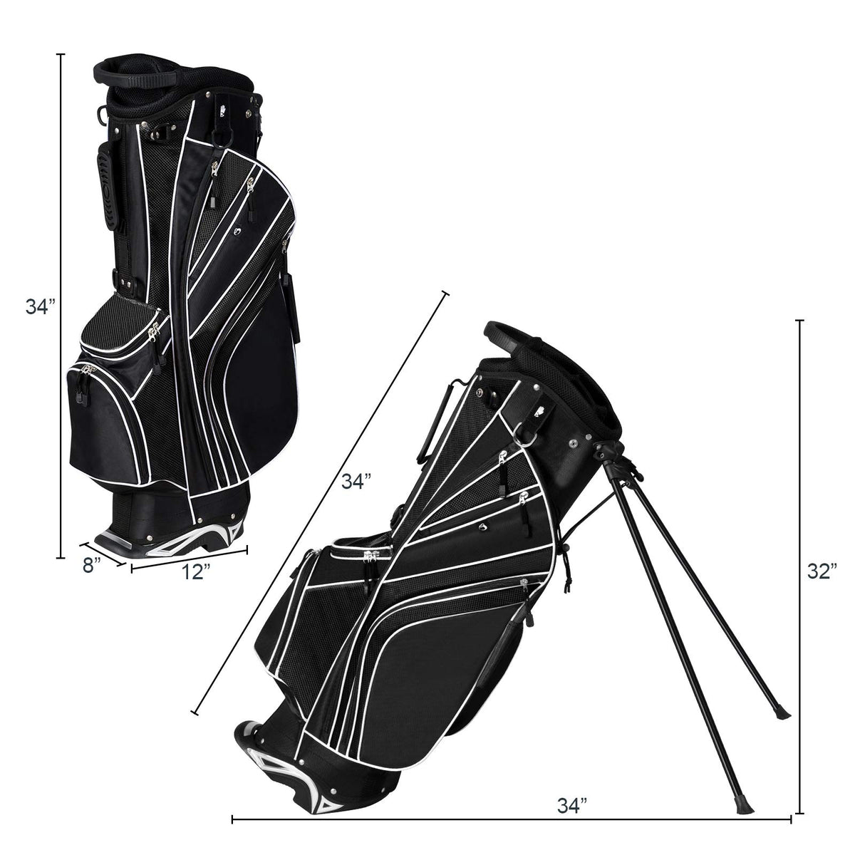 Tangkula golf stand bag includes rain hood to shield clubs during showers