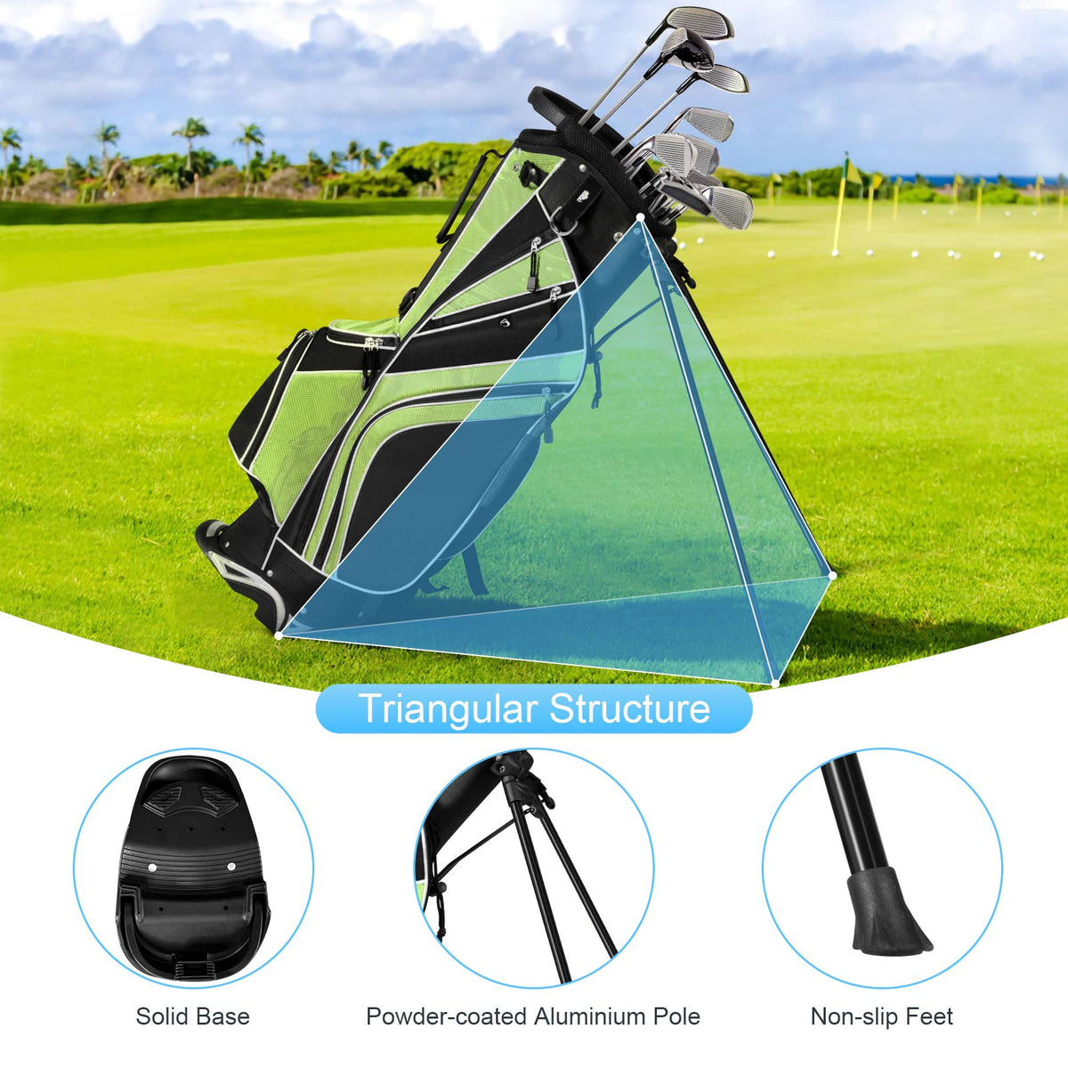 Tangkula stand bag compact design fits easily in trunks and lockers