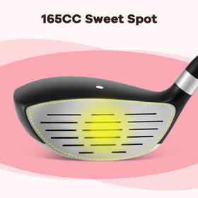 Tangkula 165cc sweet spot club enhances forgiveness on off-center hits.