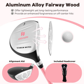 Tangkula junior fairway wood with head cover protects clubs during practice.