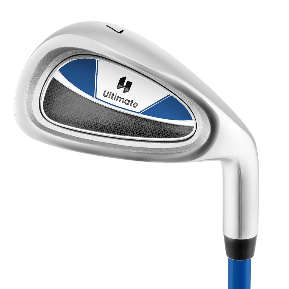 Tangkula Junior 7 iron with blue head shows forgiving design for young players.