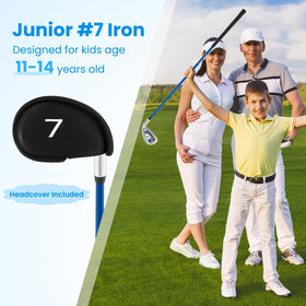 Tangkula Junior 7 iron large sweet spot aids off-center shot control.
