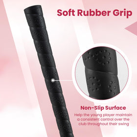 Tangkula Junior 7-iron pink headcover protects the club when stored.