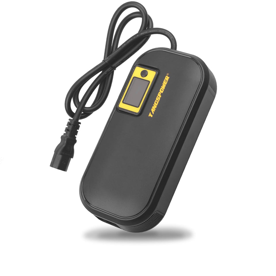 TANGSPOWER 84V charger front view for compact home charging.