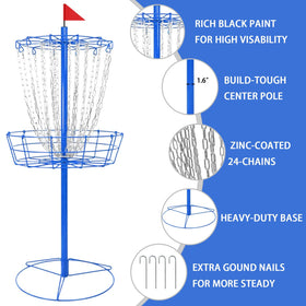 TARUMG basket close-up shows 24-chains for secure catches.