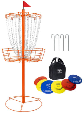 TARUMG disc golf basket assembly view for quick setup.