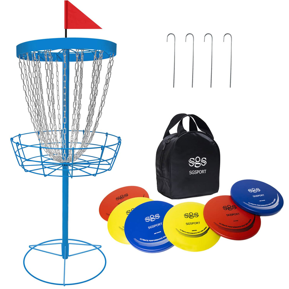 TARUMG disc golf basket with stand for outdoor practice