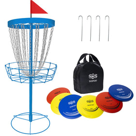 TARUMG disc golf basket with stand for outdoor practice