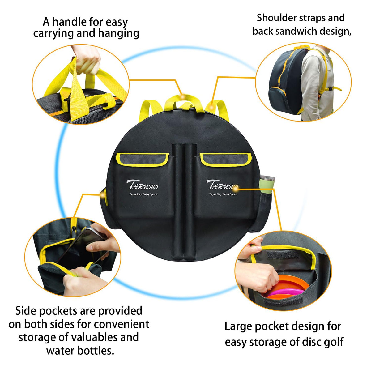 TARUMG transit bag keeps the basket compact and portable.