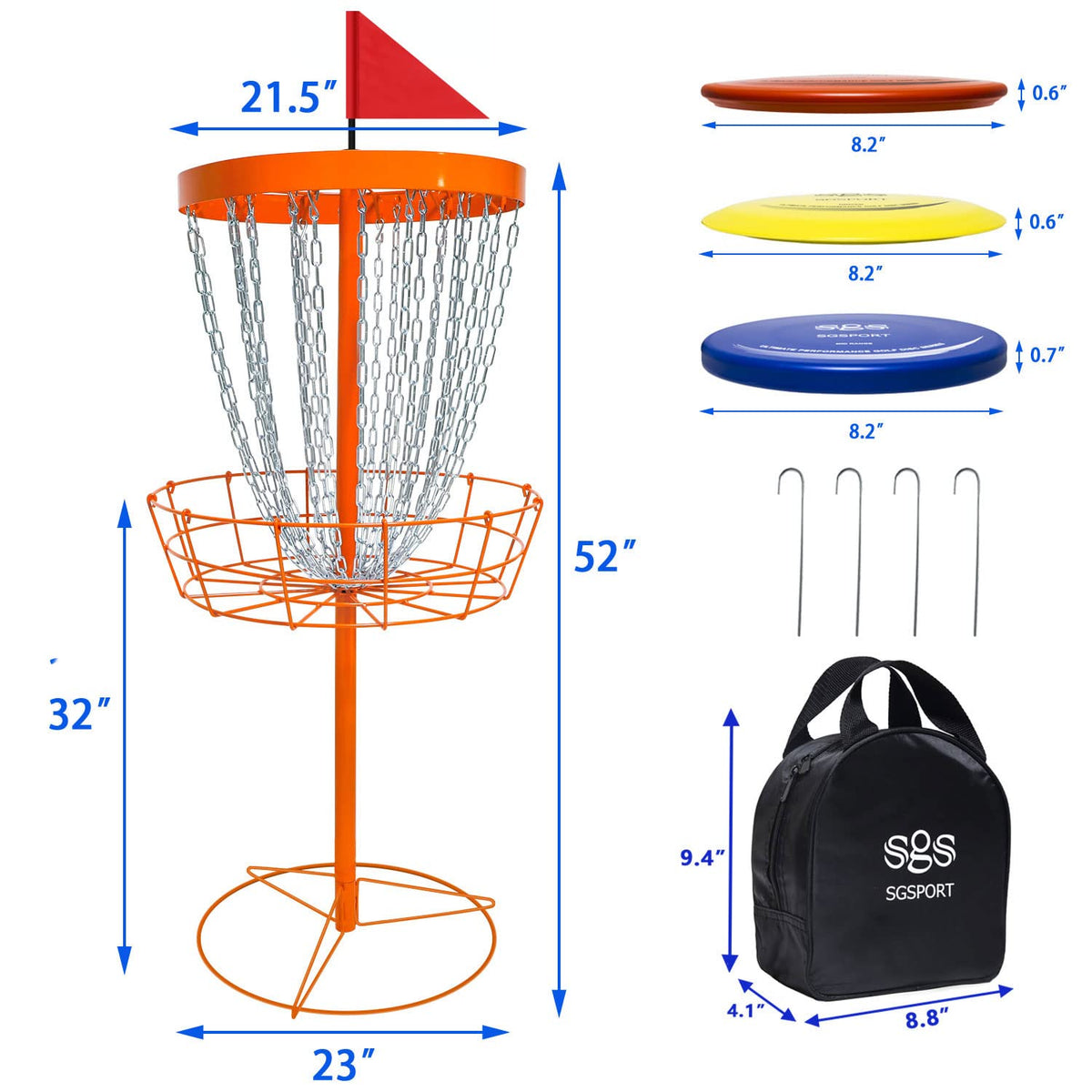 Tarumg discgolf basket weather resistance for year round outdoor use.