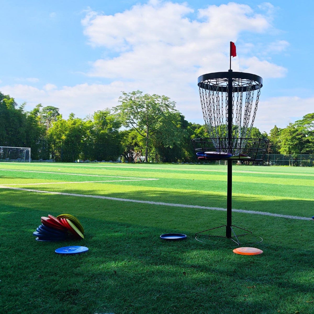 Six colorful Tarumg SGSport discs included for quick setup.