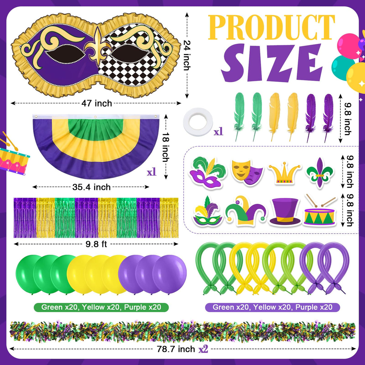 Tasdurian balloons provide colorful accents for parade carts